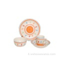 Dinnerware dipinto a mano arancione